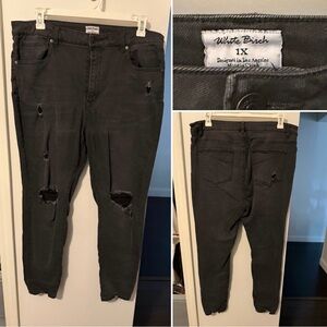 White Birch Charcoal Distressed Jeans